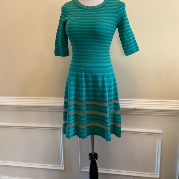 M Missoni Green Rib Stitch Fit Flare Short Dress Size: 38 XS - Picture 2 of 8